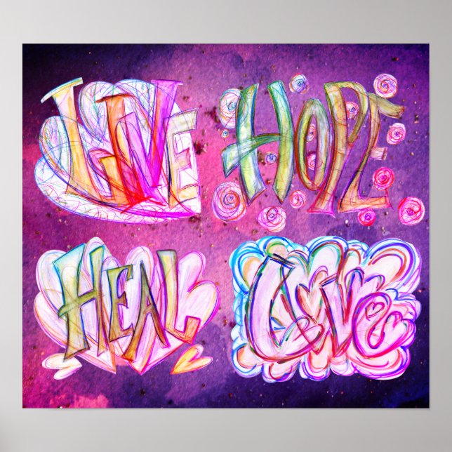 Mots Inspirants Poster d'Art (Devant)