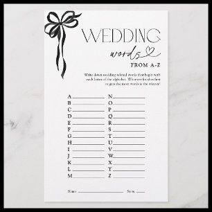 Mots mariages Du Jeu De Douche A-Z Black Bow