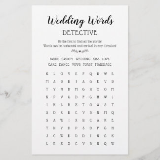 Mots mariages Recherche Table Jeu amusant Calligra