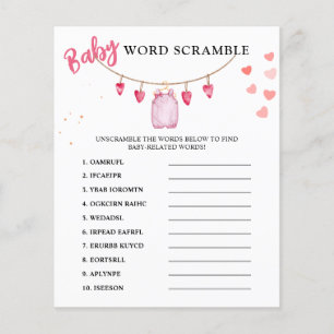 Mots Mêlés   Jeu de Baby Shower de la Saint-Valent