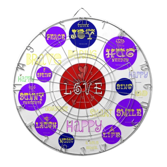 Mots positifs - Cible de flechettes faite sur (Devant)