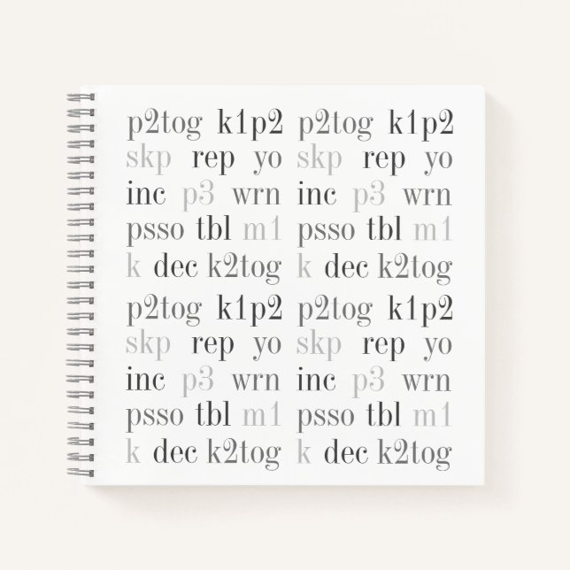 MOTS tricot Carnet spiral Carré 8,5 po (Devant)