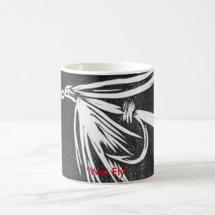 "Mouche sur noir" Truite classique Voler Mug