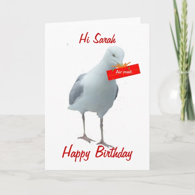Mouette de carte de jour d'anniversaire (Devant)