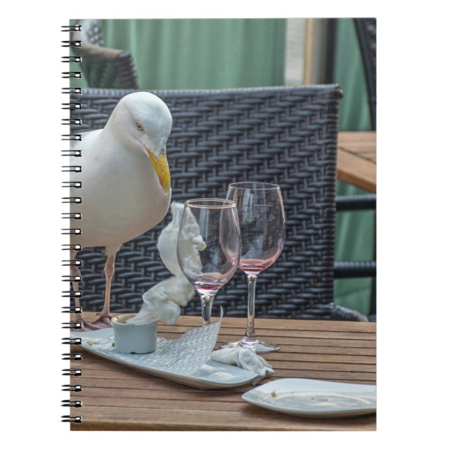 Mouette et carnet vide en verre (Devant)