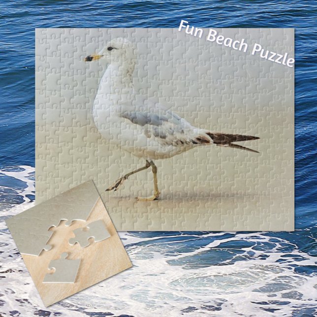 Mouette marchant sur la plage Puzzle (Créateur téléchargé)