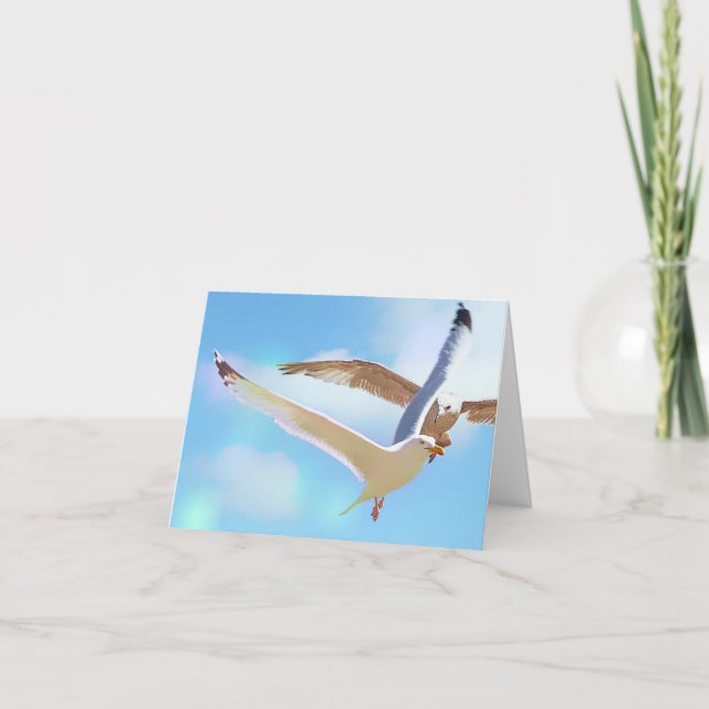 Mouettes dans la carte de billet de vol (Devant)