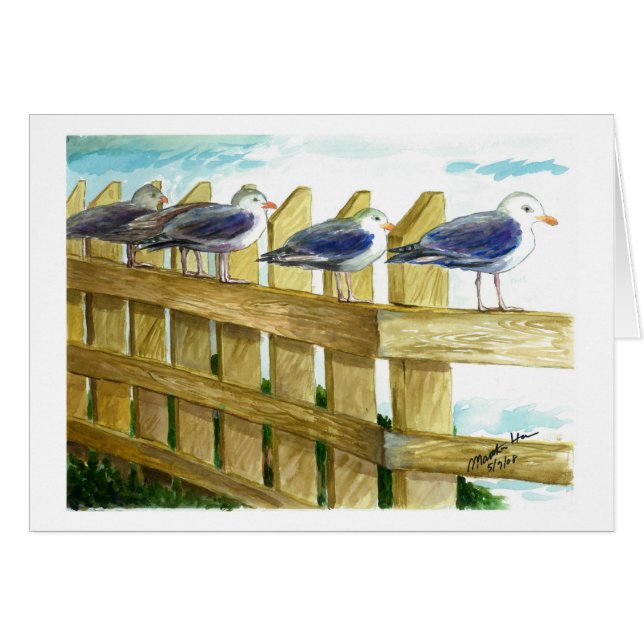 Mouettes dans une rangée (Devant horizontal)