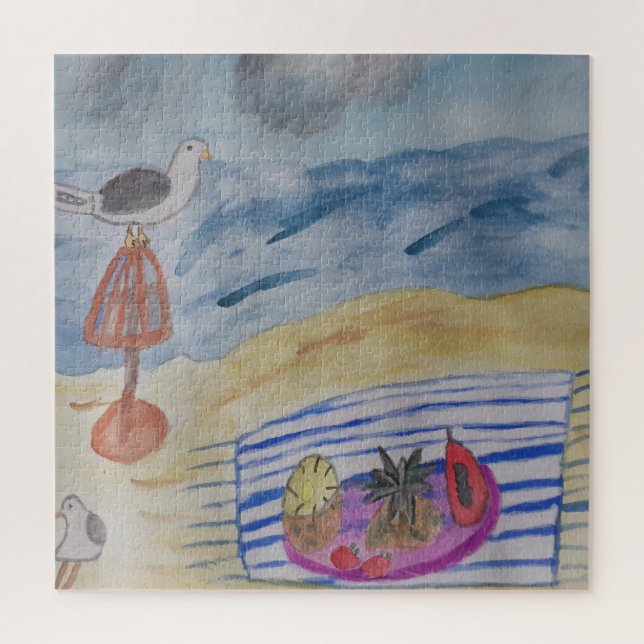 Mouettes Sur Le Puzzle De La Plage (Vertical)
