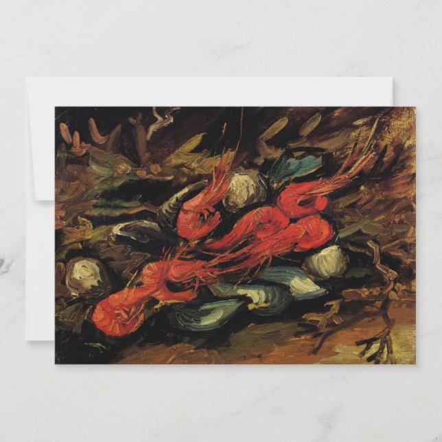 Moules et crevettes par Vincent van Gogh Invitatio (Devant)