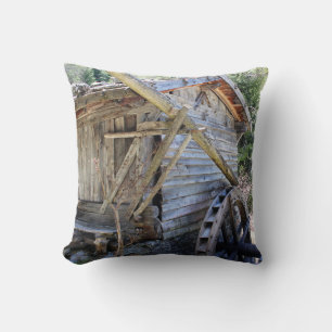 Moulin à eau - coussin photographique rustique