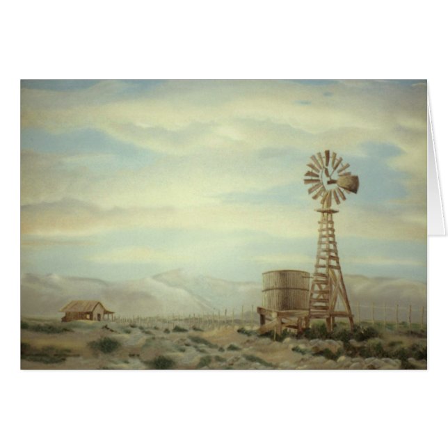 Moulin à vent dans la carte de peinture à l'huile (Devant Horizontal)