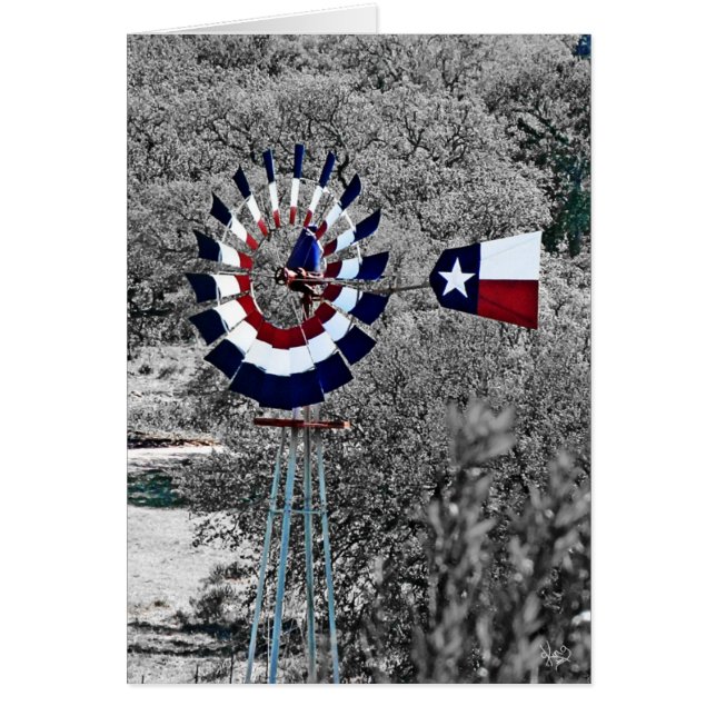 Moulin à vent de drapeau du Texas près de Johnson (Devant)