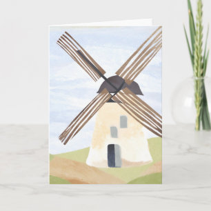 Moulin à vent de la campagne rustique Carte aqua