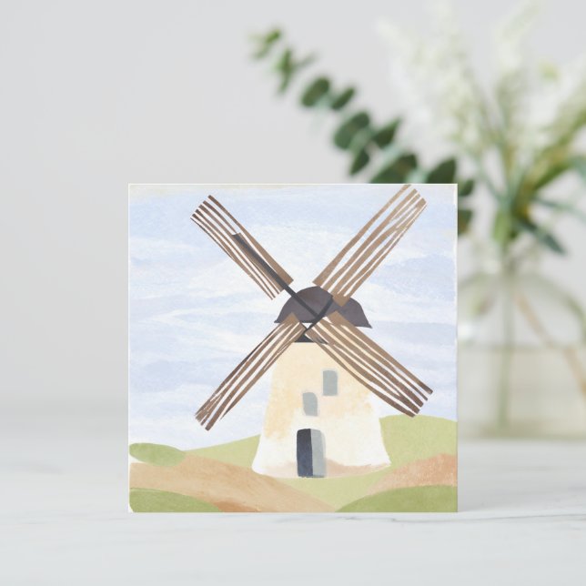 Moulin à vent de la campagne rustique | Carte aqua (Debout devant)