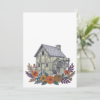 Moulin Historique Avec Fleurs D'automne
