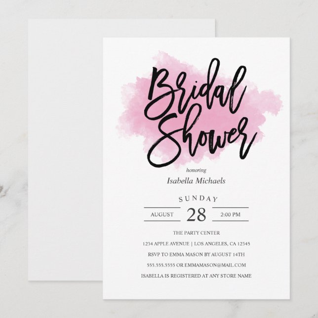 Moulin rose| Invitation à la douche nuptiale (Devant / Derrière)