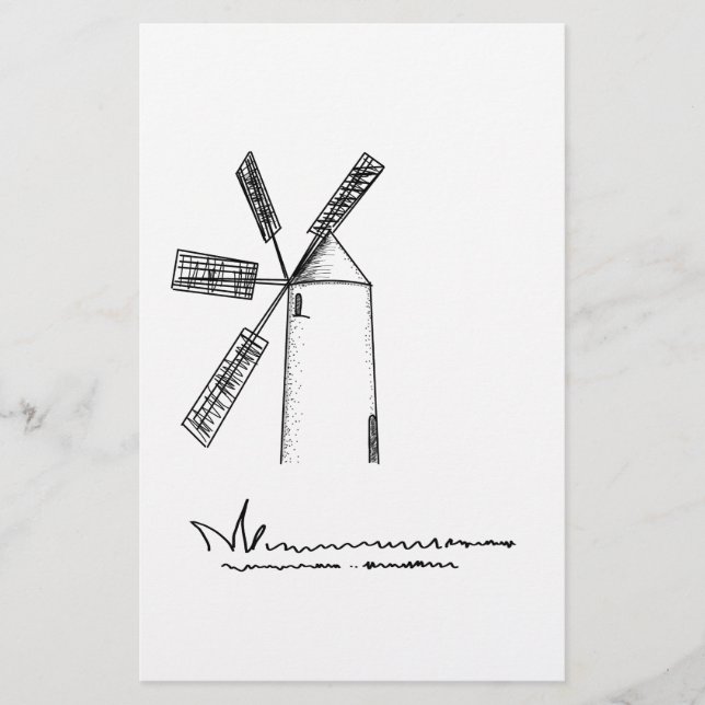 moulin sur arrière - plan blanc (Devant)