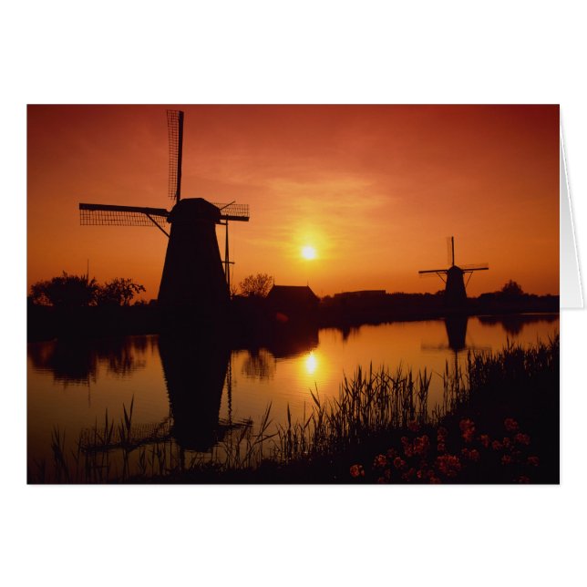 Moulins à vent au coucher du soleil, Kinderdijk, P (Devant horizontal)