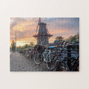 Moulins à vent d'Amsterdam Hollande. Puzzle