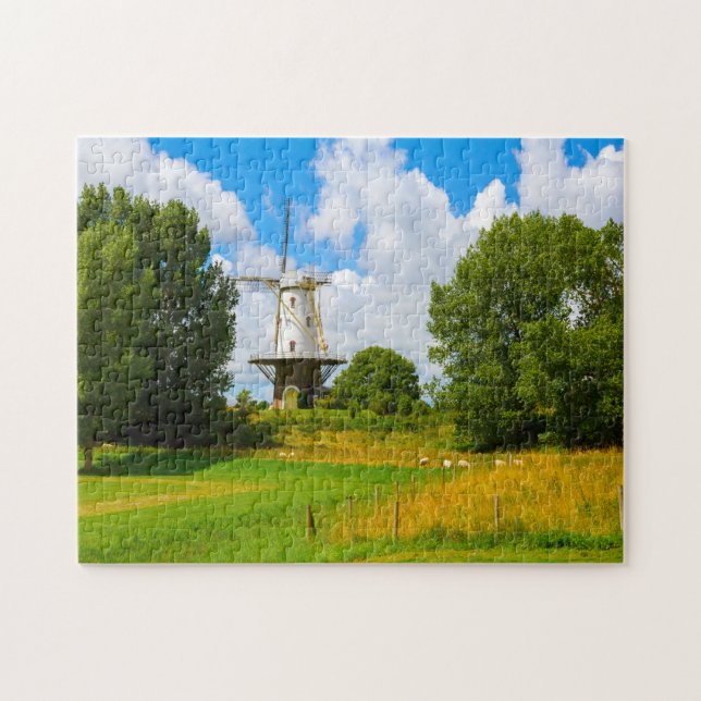 Moulins à vent d'Amsterdam Hollande. Puzzle (Horizontal)