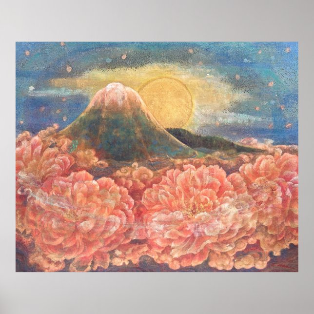 Mount Fuji Dreamscape: Luminous Poster Print (Devant)