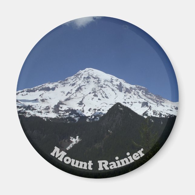 Mount Rainier Circle Photo Magnet (Devant)