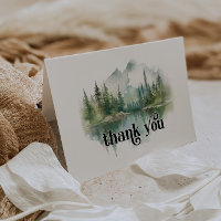 Mountain Adventure Forest Carte de remerciements d