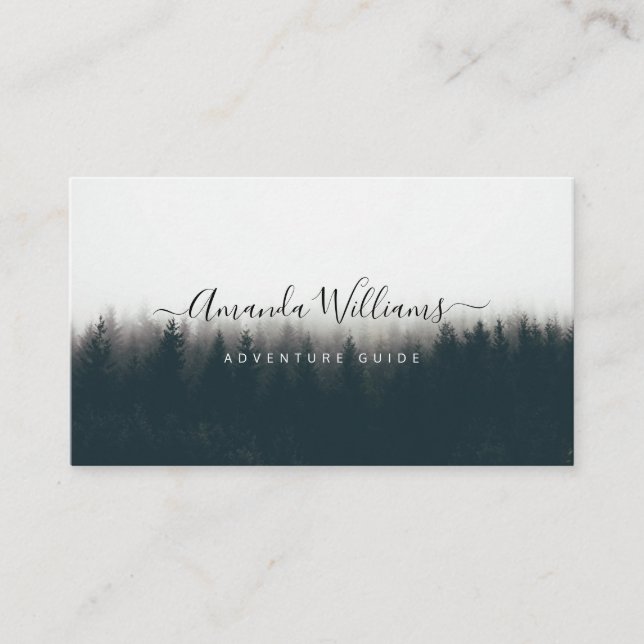 Mountain Adventure Guide QR Code Carte de visite (Devant)