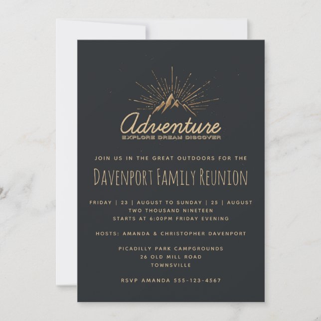 Mountain Adventure Rustic Family Invitation de réu (Devant)