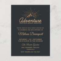 Mountain Adventure Rustique Invitation de fête d'a