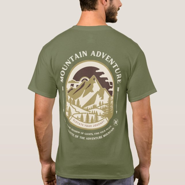 Mountain Adventure T-Shirt – Retro Outdoor Hiking  (Dos)