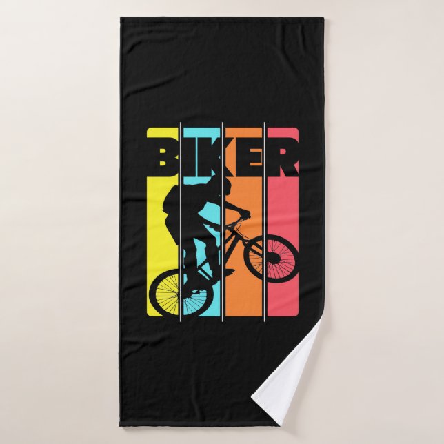 Mountain Biker Retro Vintage (Serviette de bain)