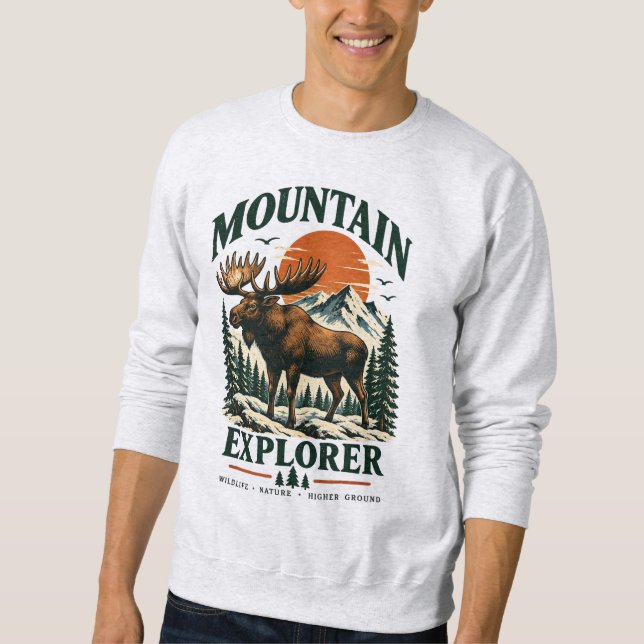 Mountain Explorer Sweatshirt Cerf Vintage  (Devant)