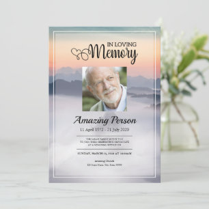 Mountain Funeral ordre de service Invitation