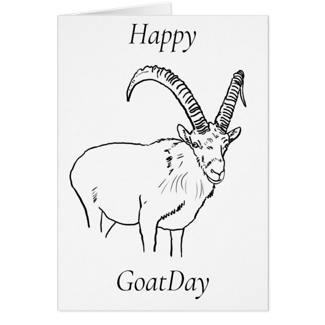 Mountain Goat Day Funny Animal Drawing Birthday (Devant)