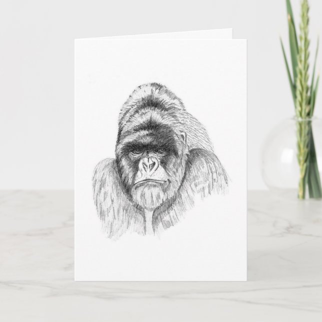 Mountain Gorilla étude Carte d'anniversaire (Devant)