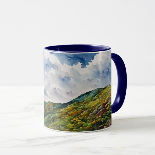 Mountain Hills Paysage Art Mug Cup (Devant droit)