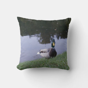 Mountain Lake et Mallard Duck Coussin