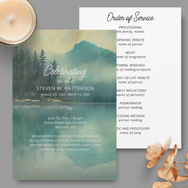 Mountain Lake, Programme funéraire de célébration  (Créateur téléchargé)