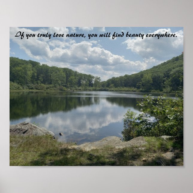 Mountain Lake Reflection Affiche inspirante (Devant)