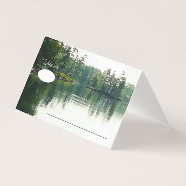 Mountain Lake Reflection Rustique mariages invités (Front)