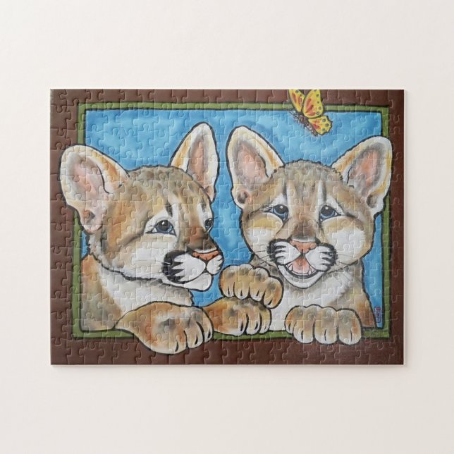 Mountain Lion Pumb Cub Cute Jigsaw Puzzle (Horizontal)