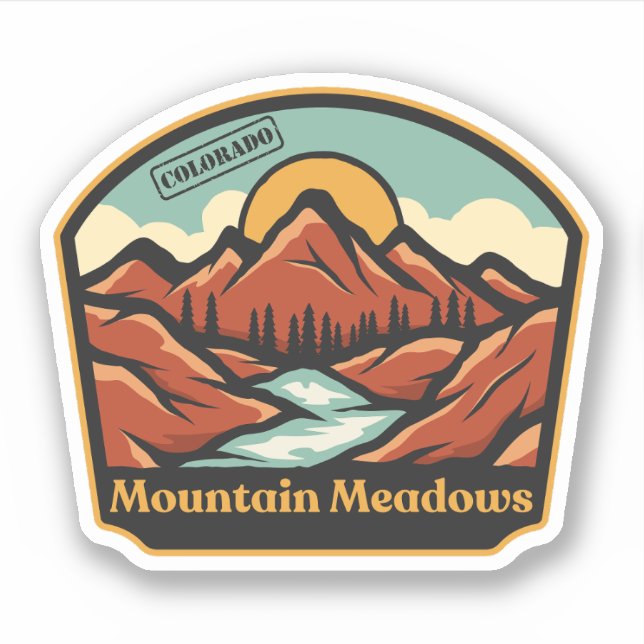 Mountain Meadows, Autocollant Colorado (Devant)