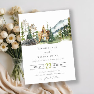 Mountain Pine Forest Cabine de mariage Invitation