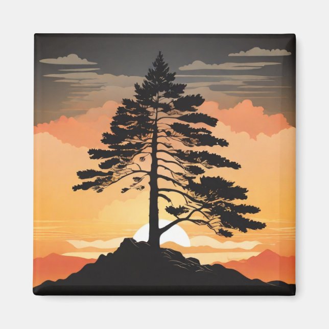 Mountain Pine Refrigerator Magnet - Majestic Fores (Devant)