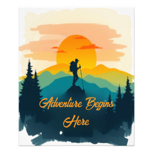 Mountain Poster – Adventure Begins Here