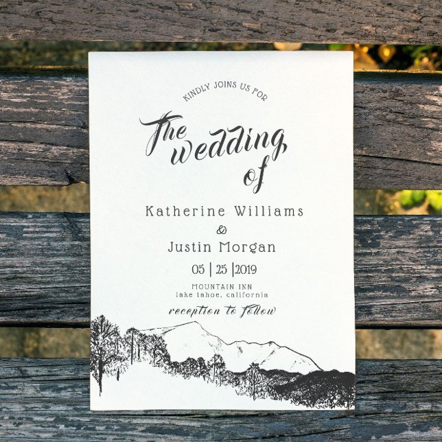 Mountain Retreat Rustic Faire-part de mariage (Créateur téléchargé)