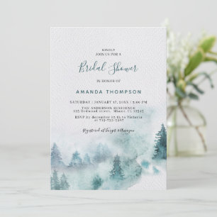 Mountain Smoky Greenery Invitation de douche nupti
