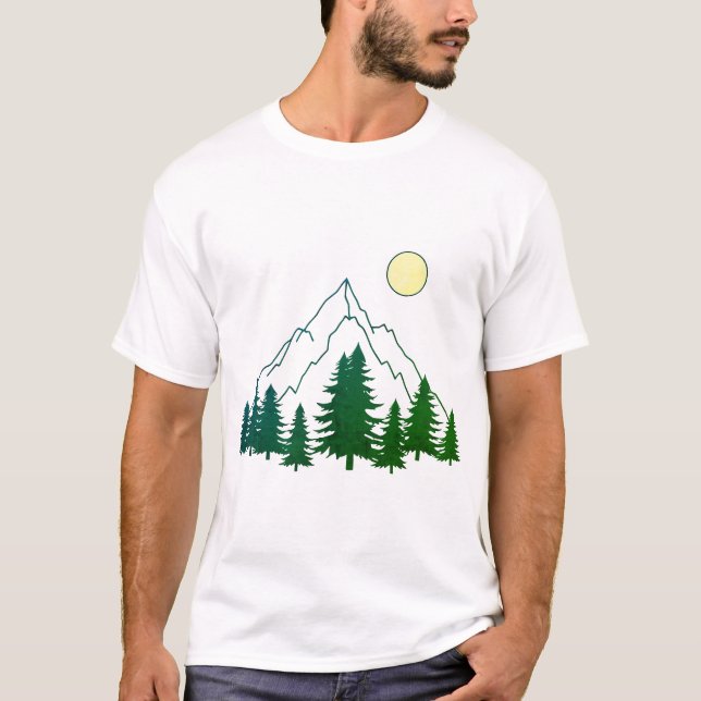Mountain Sunrise Forest T-Shirt (Devant)
